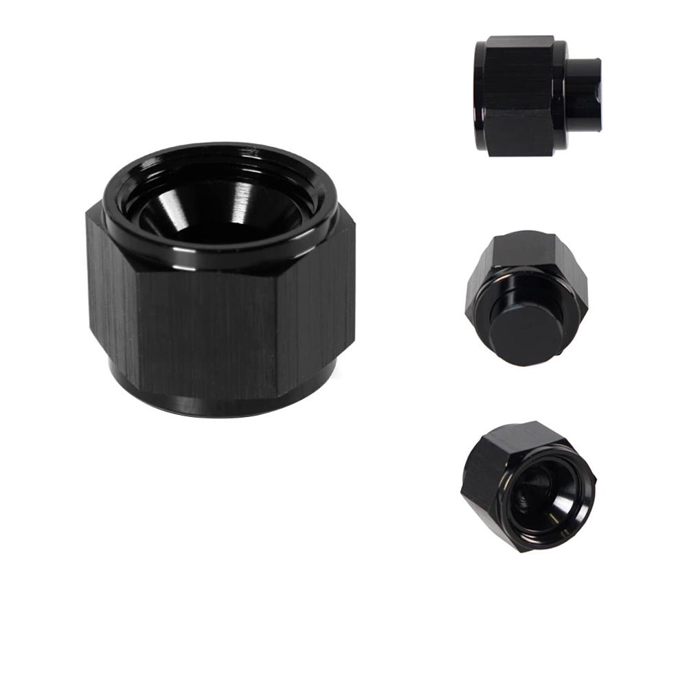 1_0be0d2fe-c1b9-4d39-8bfb-5d2ed808cd6a 2PCS 4/6/8/10/12 AN Female Flare Fitting Cap Block Off Nut Aluminum For Fuel Systems - 圖片 1