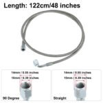 Turbo Oil Feed Line 48" Steel Braided 4AN 90 Degree Straight Hose — изображение 4