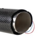 Racing Red Flame Led Exhaust Muffler Tip Carbon Fiber Racing Automobile Car Tail Pipe Light 2.5 Inch Inlet 4 Inch Outlet - Ảnh 4
