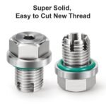 M12.1-1.25 x 15mm Oil Drain Plug Oversize Piggyback, Stainless Steel Self Tapping Oil Pan Thread Repair Kit with O-Ring - Сурет 7