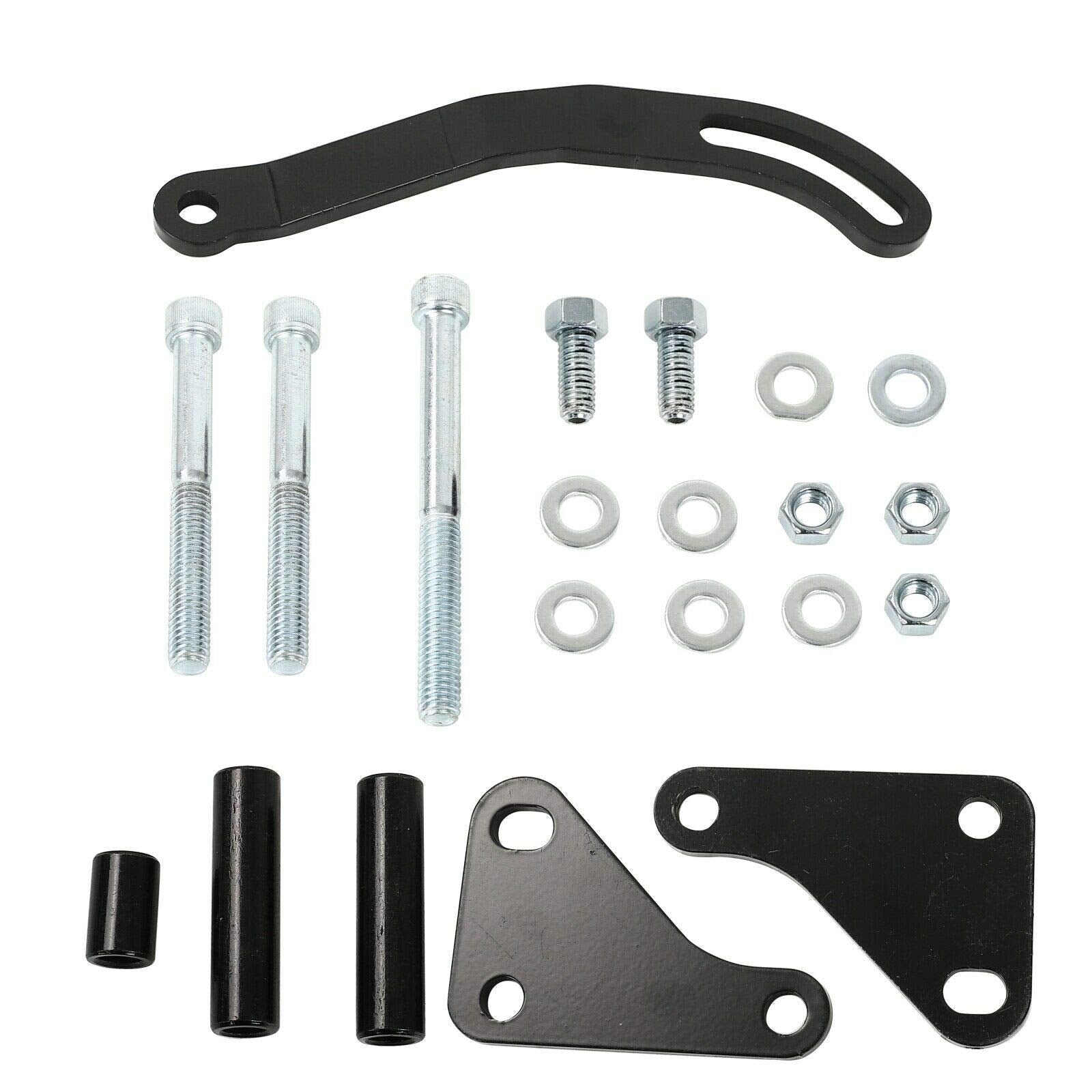 Power_Steering_Pump_Bracket SBC Black Power Steering Pump Mounting Bracket SWP LWP Saginaw GM SB Chevy 350 — изображение 1