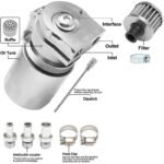 Upgraded Baffled Oil Catch Can with Breather Filter Kit Aluminum Oil Reservoir Tank with 3/8" Strengthened NBR Fuel Line - Billede 3