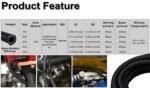 Black Fuel Hose Oil Gas Line AN4-AN6-AN8-AN10-AN12 Nylon/Stainless Steel Braided - Billede 2