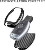T-carbon Real Carbon Fiber Key Fob Cover Compatible with Mercedes Benz – Vaizdas 4