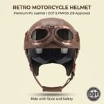 Retro German Motorcycle Half Helmet DOT Certified - I06 – Vaizdas 2