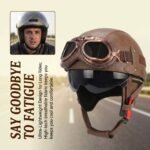 Retro German Motorcycle Half Helmet DOT Certified - I06 – Vaizdas 3