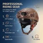 Retro German Motorcycle Half Helmet DOT Certified - I06 – Vaizdas 4