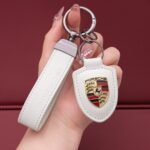 ⁦Genuine Leather Porsche Keychain⁩ - الصورة ⁦4⁩