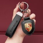 ⁦Genuine Leather Porsche Keychain⁩ - الصورة ⁦2⁩