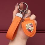 ⁦Genuine Leather Porsche Keychain⁩ - الصورة ⁦3⁩