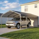 10x20ft Metal Carport Canopy with Galvanized Gable Roof - Image 2
